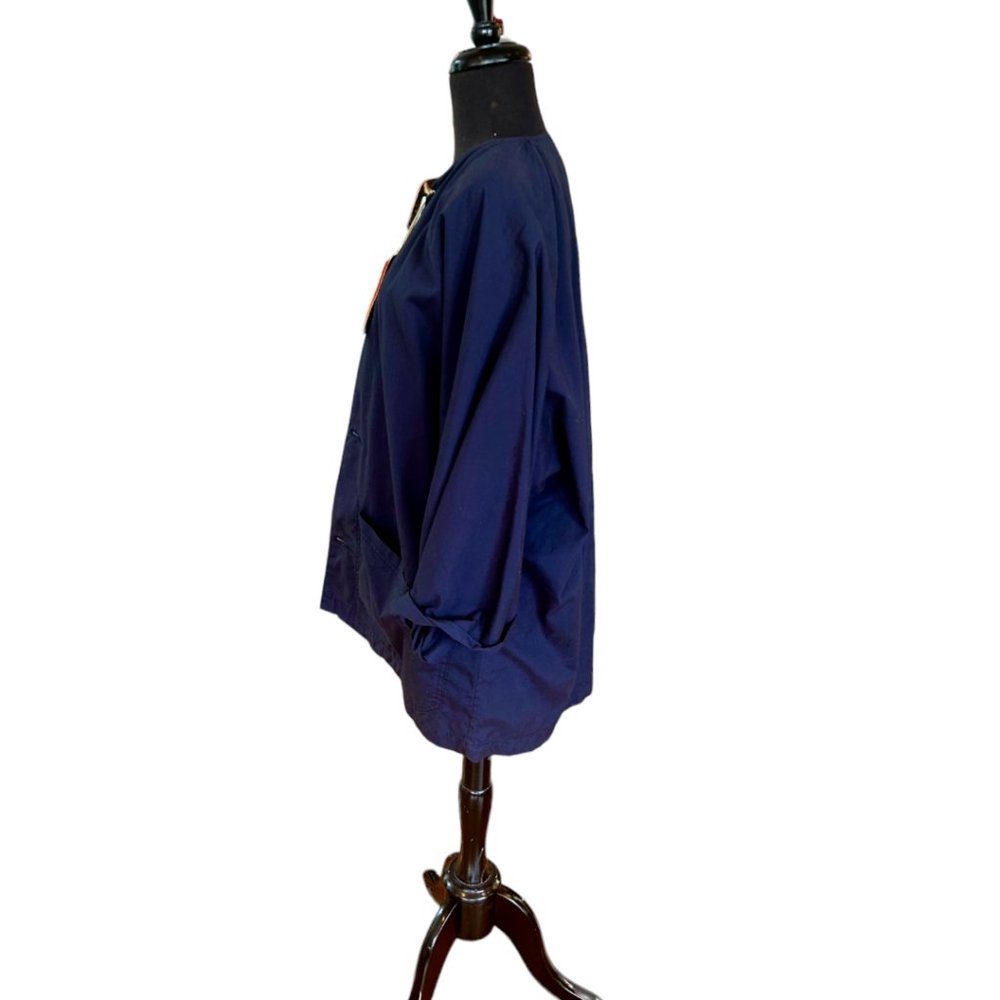 Monitaly Oversized 100% Cotton Navy Peasant Jacket Size XS - Picture 3 of 12